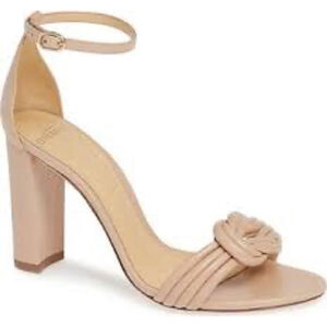 ALEXANDRE BIRMAN | Beige Knot Detail Block Heel Sandals Size 9.5